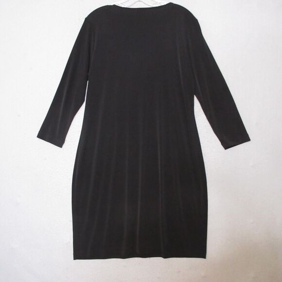 Calvin Klein Dress Plus 14 Black Lace Up Neck Shift Pullover Career Office - Picture 7 of 9
